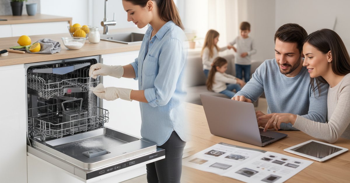 vệ sinh máy rửa bát bằng baking soda