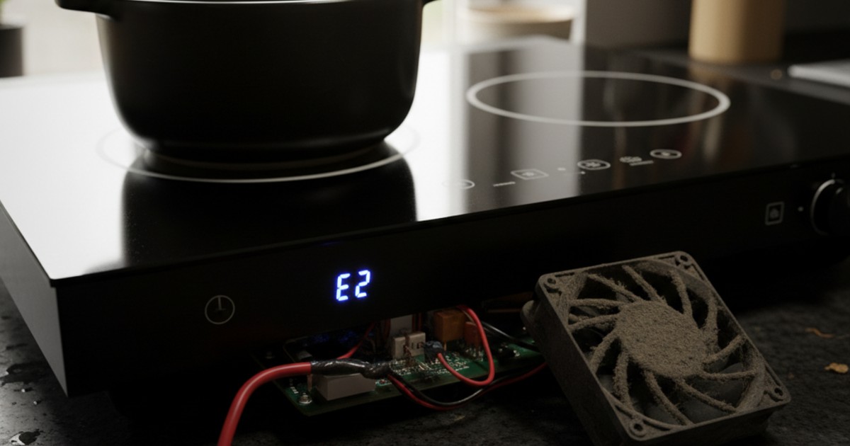 Nguyên nhân chính dẫn đến tình trạng bếp từ hiện e2