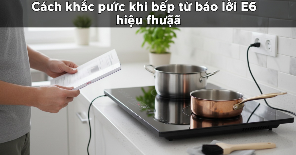 Cách khắc phục khi bếp từ báo lỗi e6 hiệu quả