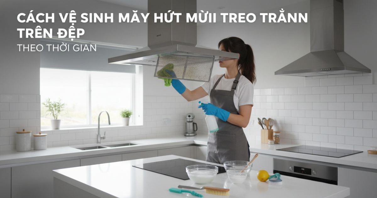 Cách vệ sinh máy hút mùi treo trần bền đẹp theo thời gian