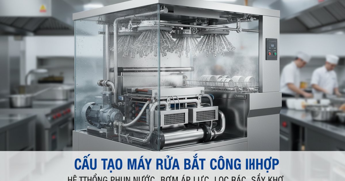 cấu tạo máy rửa bát công nghiệp