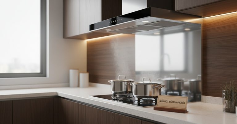 Máy hút mùi nhập khẩu - máy hút mùi vuông