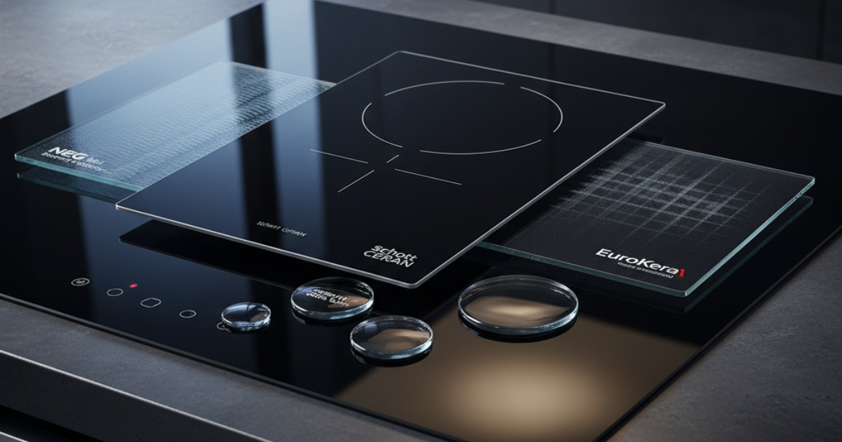 Các loại mặt kính bếp từ phổ biến hiện nay