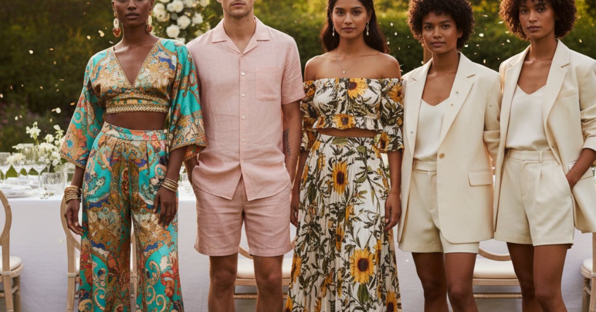 Diverse Styles of 2 Piece Summer Wedding Guest Outfits