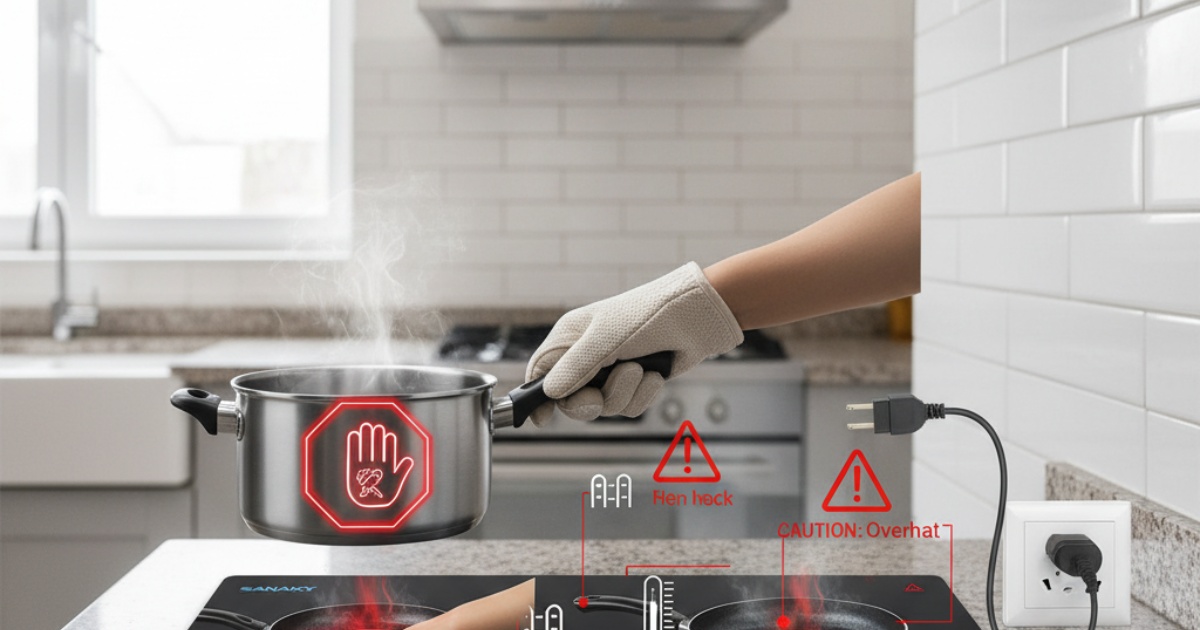 Lưu Ý An Toàn Khi Dùng Bếp Từ Sanaky