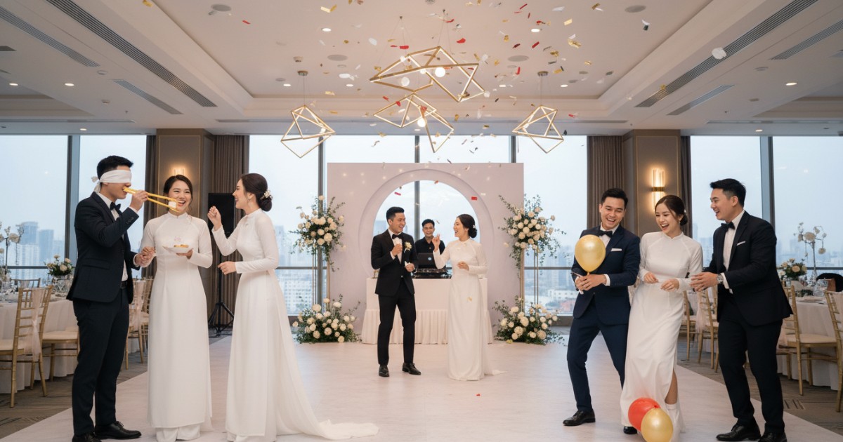Vietnamese wedding games - Modern Vietnamese wedding games at the reception