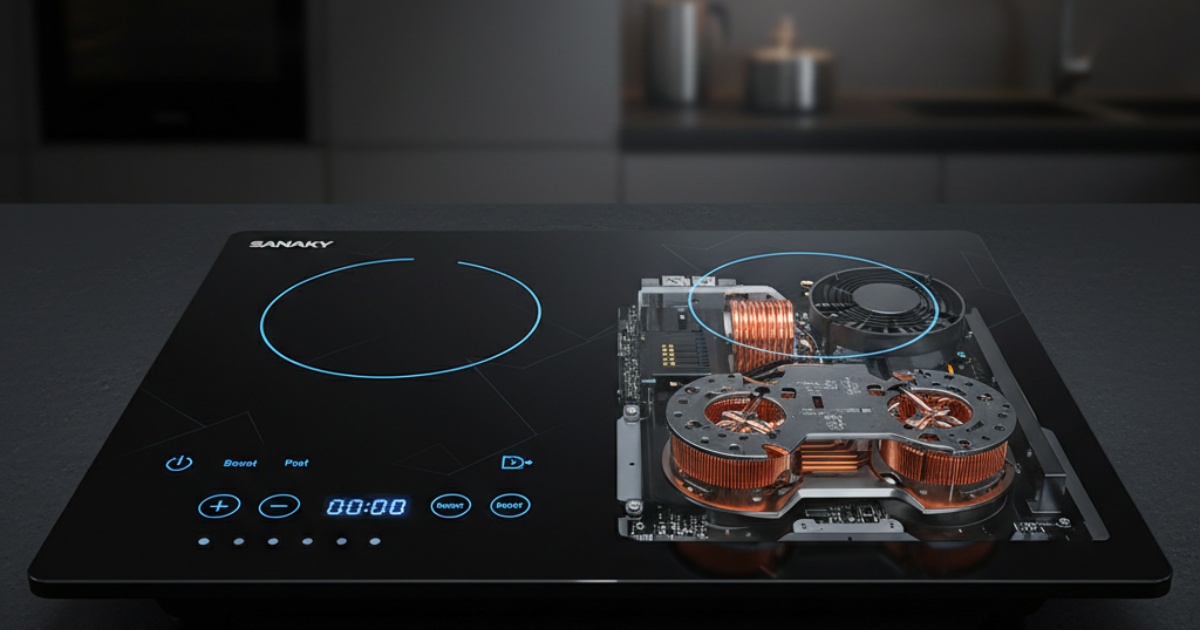 Cấu tạo và các phím chức năng trên bếp từ Sanaky