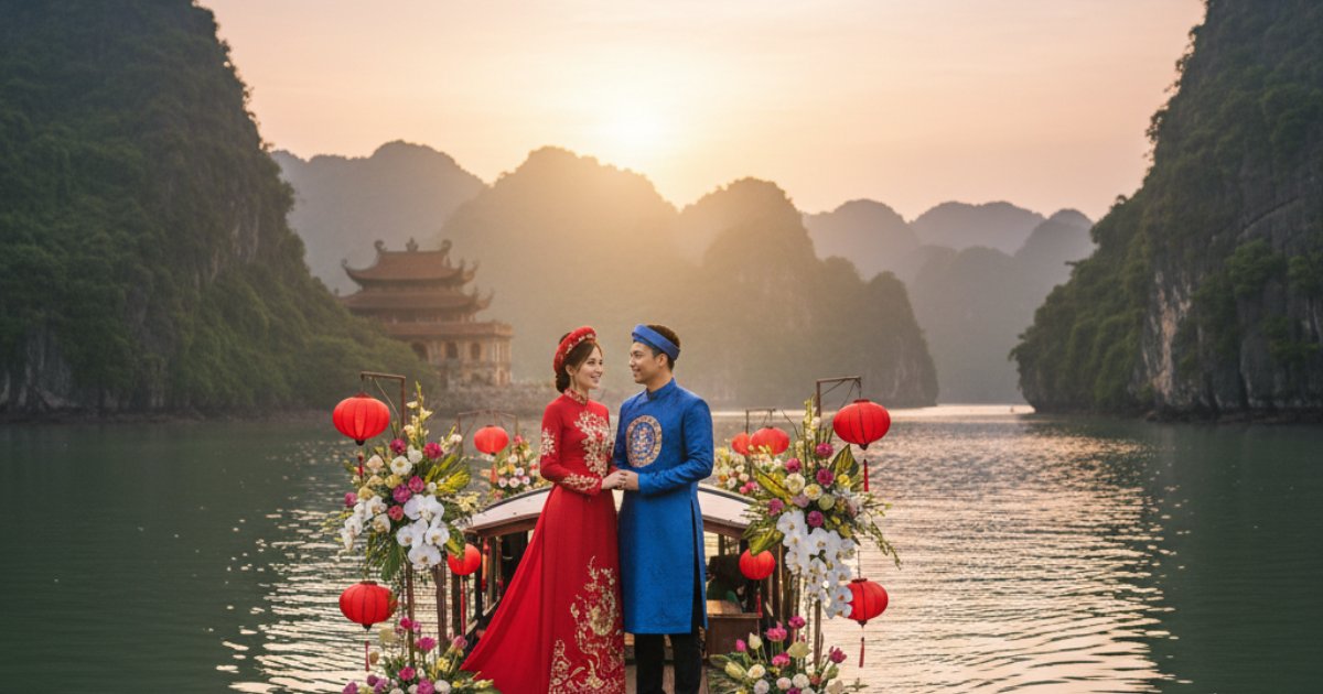 Iconic Attire and Settings for Vietnamese Wedding Photos