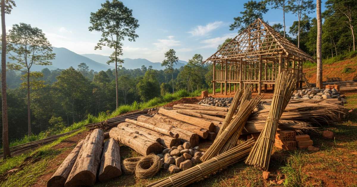 vật liệu xây dựng nhà rông